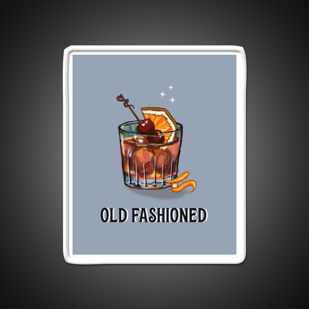 Old Fashioned Cocktail Whiskey Drink Bar Led Neon Sign Rgb Color