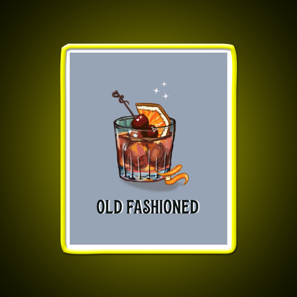 Old Fashioned Cocktail Whiskey Drink Bar Led Neon Sign Rgb Color