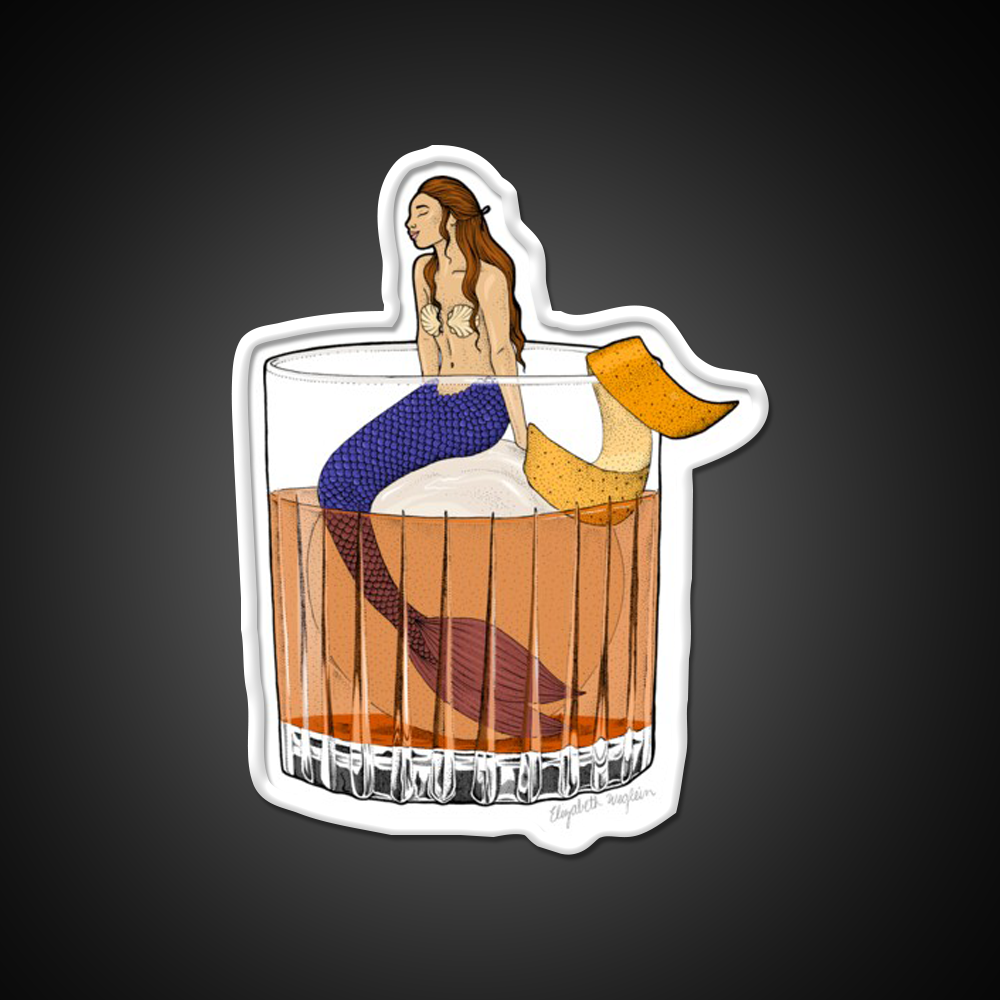 Old Fashioned Mermaid Cocktail Whiskey Drink Bar Led Neon Sign Rgb Color