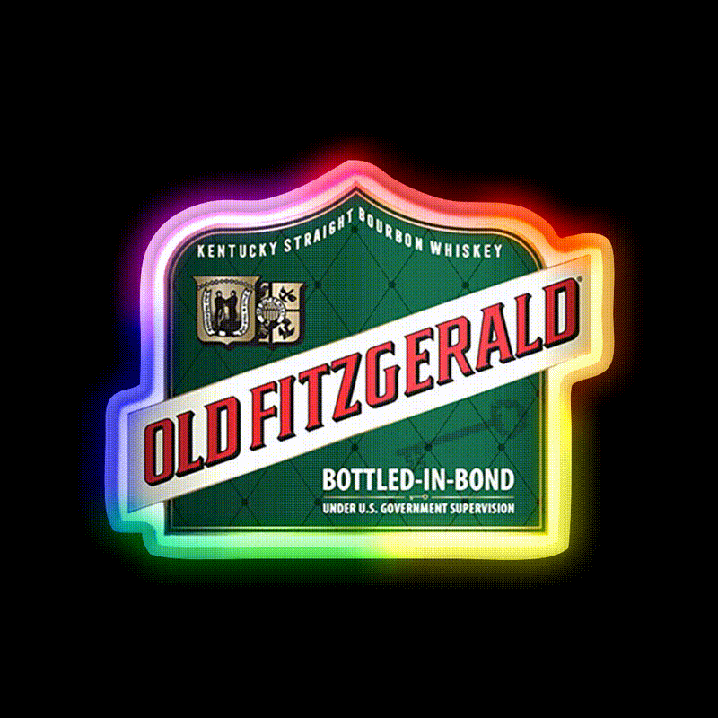 Old Fitzgerald Kentucky Whiskey Classic Whiskey Drink Bar Led Neon Sign Rgb Color