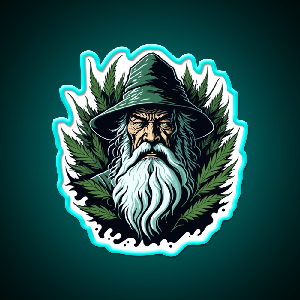 Old Gardener Hemp Inspired Green Leaf Led Neon Sign Rgb Color - Size and dimension reference