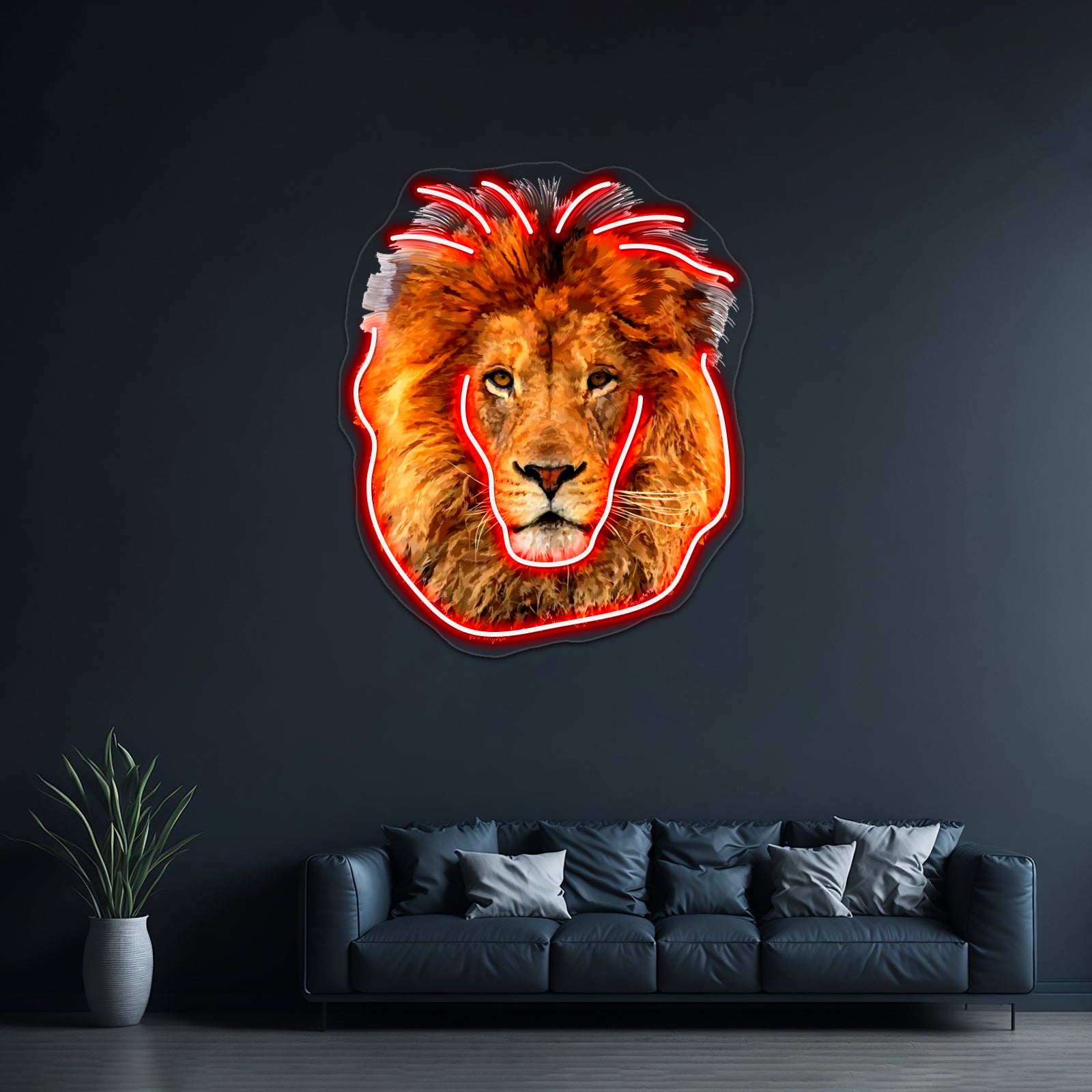 Old Lion Digital Art Painting Wall Artwork Neon Signs | Shineneon