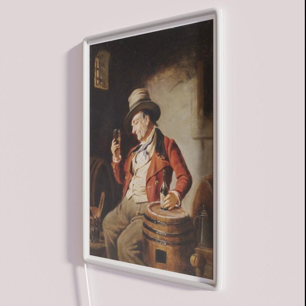 Old Man Drinking Beer Painting Rgb Led Neon Sign - Shineneon