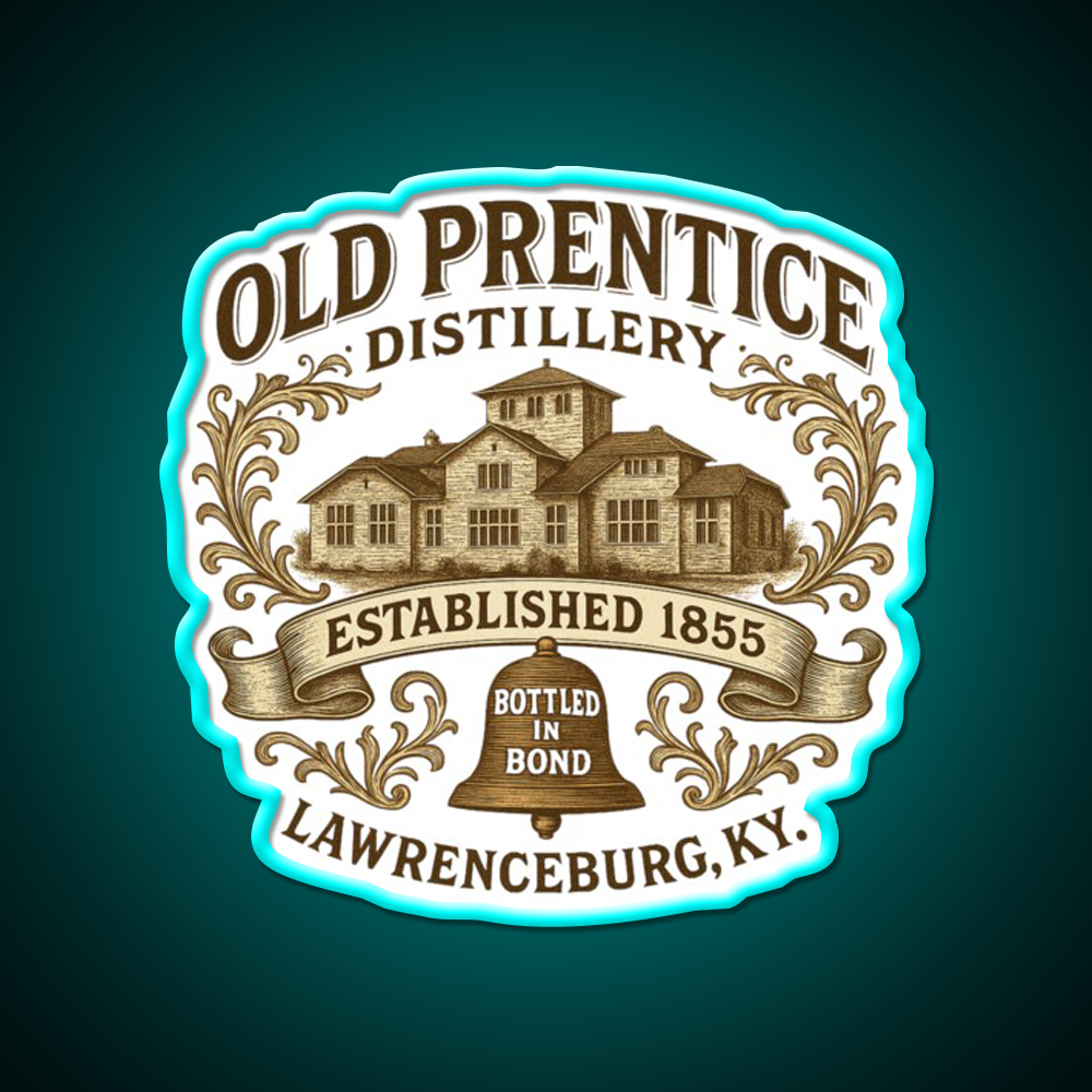 Old Prentice Distillery Whiskey Drink Bar Led Neon Sign Rgb Color