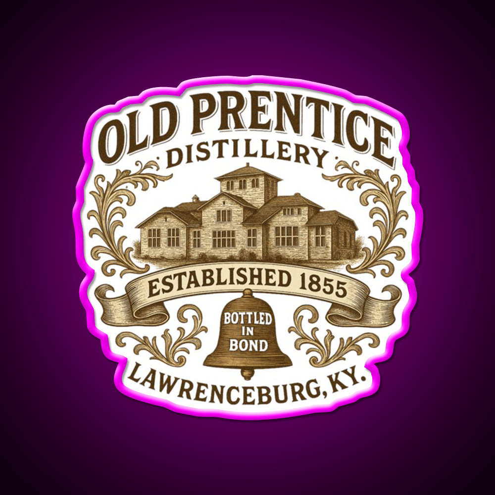 Old Prentice Distillery Whiskey Drink Bar Led Neon Sign Rgb Color - Shineneon
