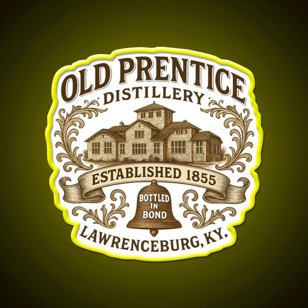 Old Prentice Distillery Whiskey Drink Bar Led Neon Sign Rgb Color