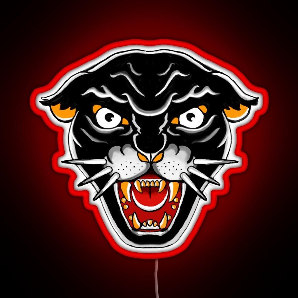 Old School Kitty Cat Orange And Black Rgb Neon Sign - Shineneon