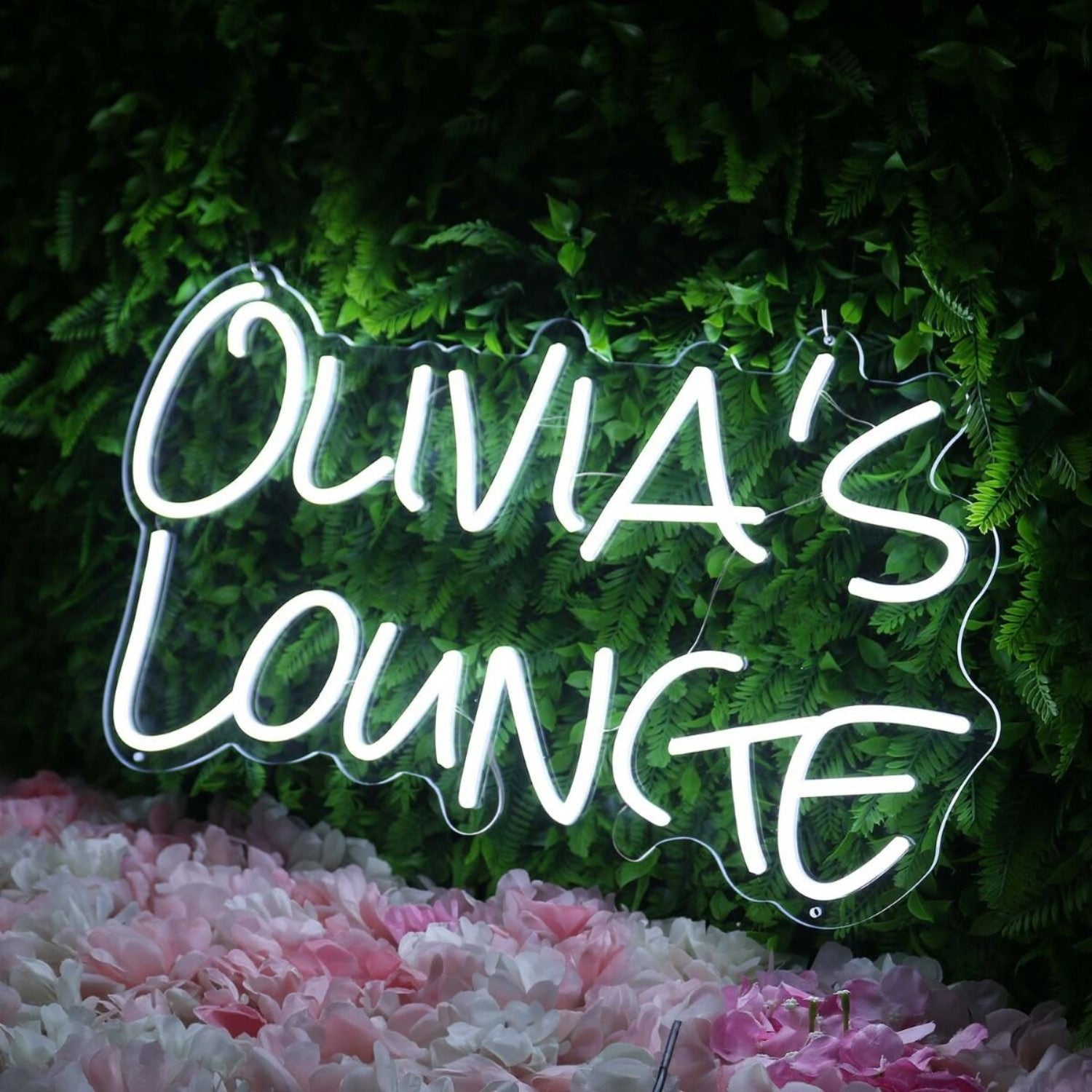 Olivias Lounge White Led Neon Sign - Shineneon