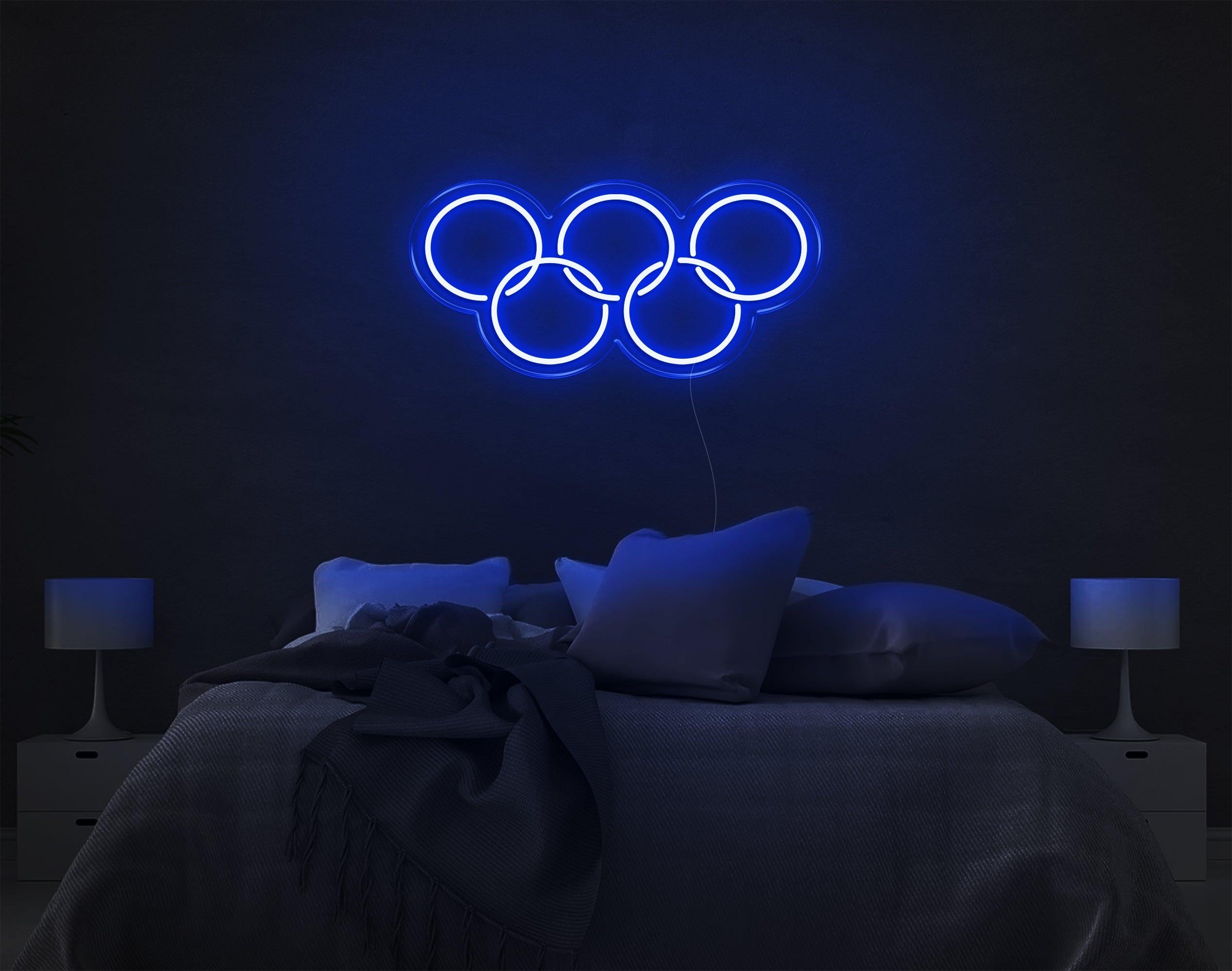 Olympic Yellow Five Rings Led Neon Sign For Sports Theme Bedroom Wall Decor | Shineneon