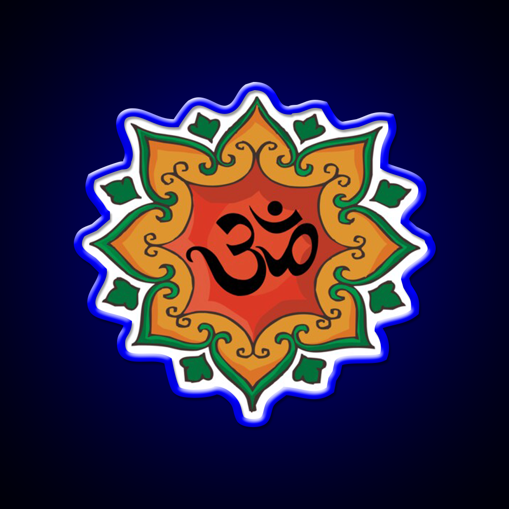 Om India Hindu Hinduism Yoga Led Neon Sign For Wellness Space Rgb Color