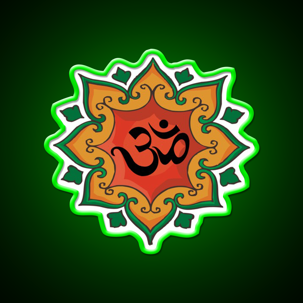 Om India Hindu Hinduism Yoga Led Neon Sign For Wellness Space Rgb Color