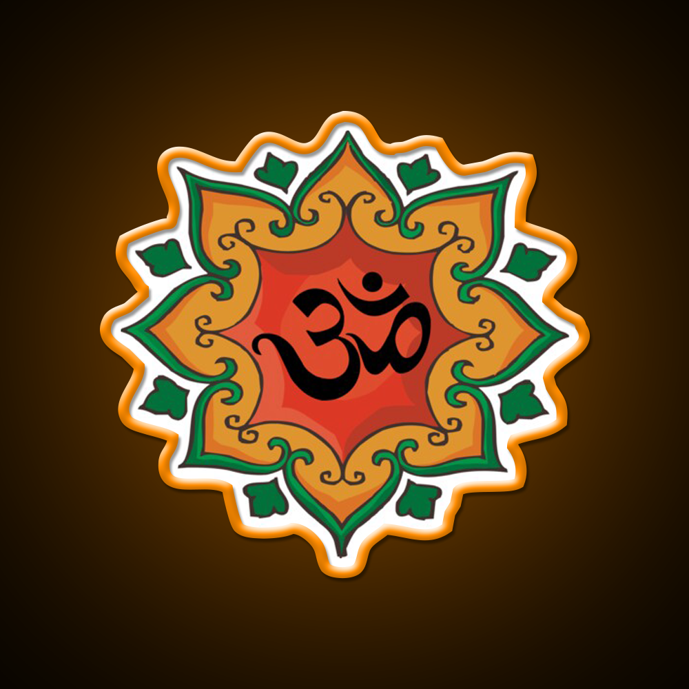 Om India Hindu Hinduism Yoga Led Neon Sign For Wellness Space Rgb Color