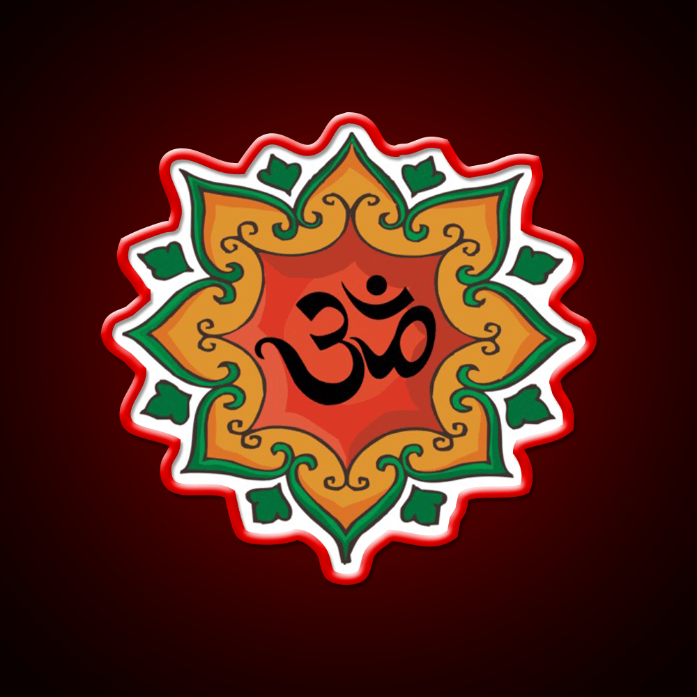 Om India Hindu Hinduism Yoga Led Neon Sign For Wellness Space Rgb Color - Shineneon