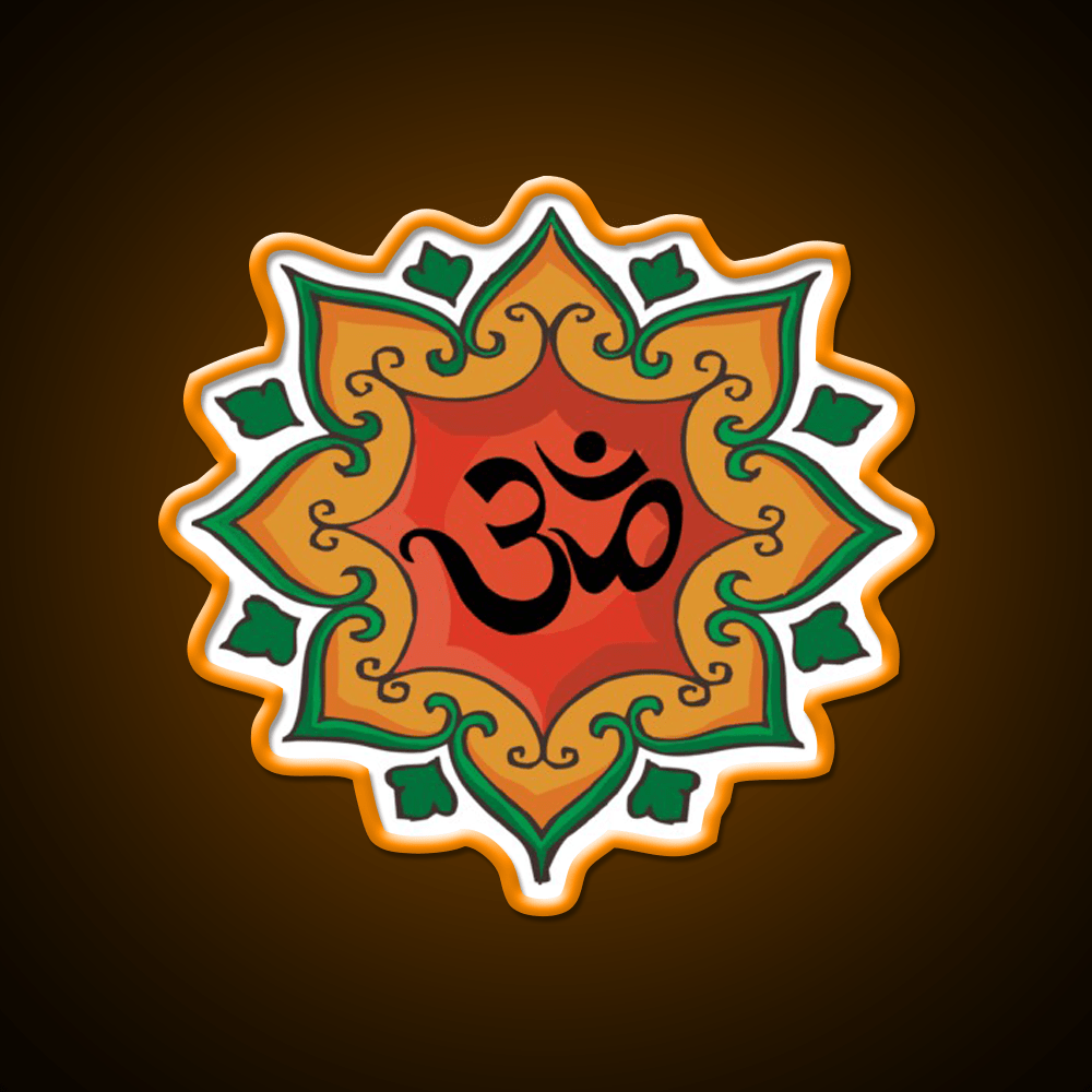 Om India Hindu Hinduism Yoga Led Neon Sign For Wellness Space Rgb Color - Shineneon