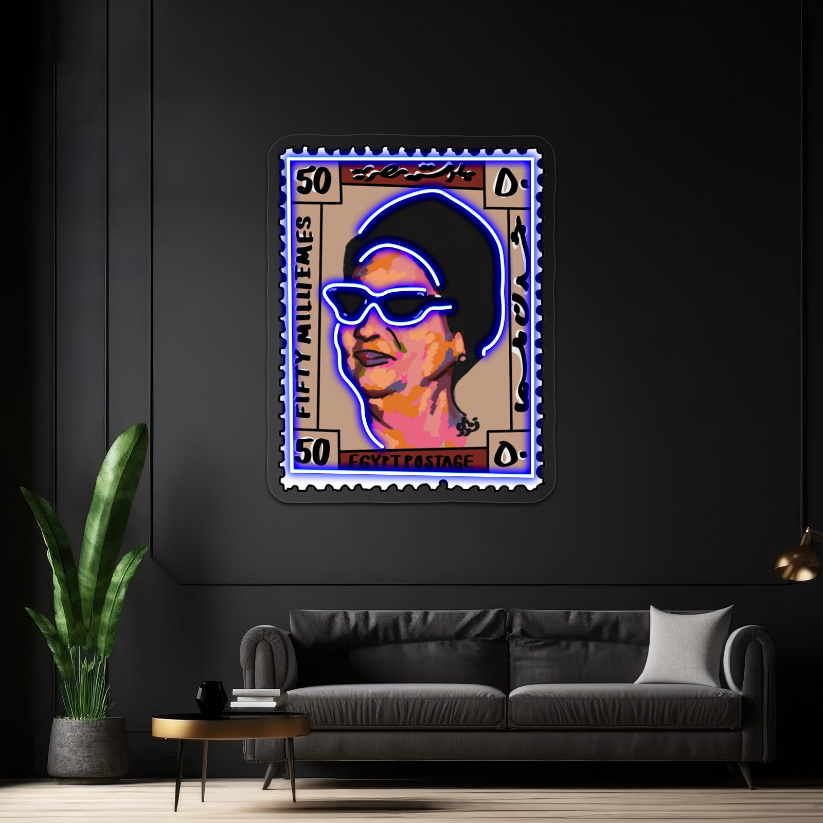 Om Kalthoum Postage Artwork Business Led Sign | Shineneon