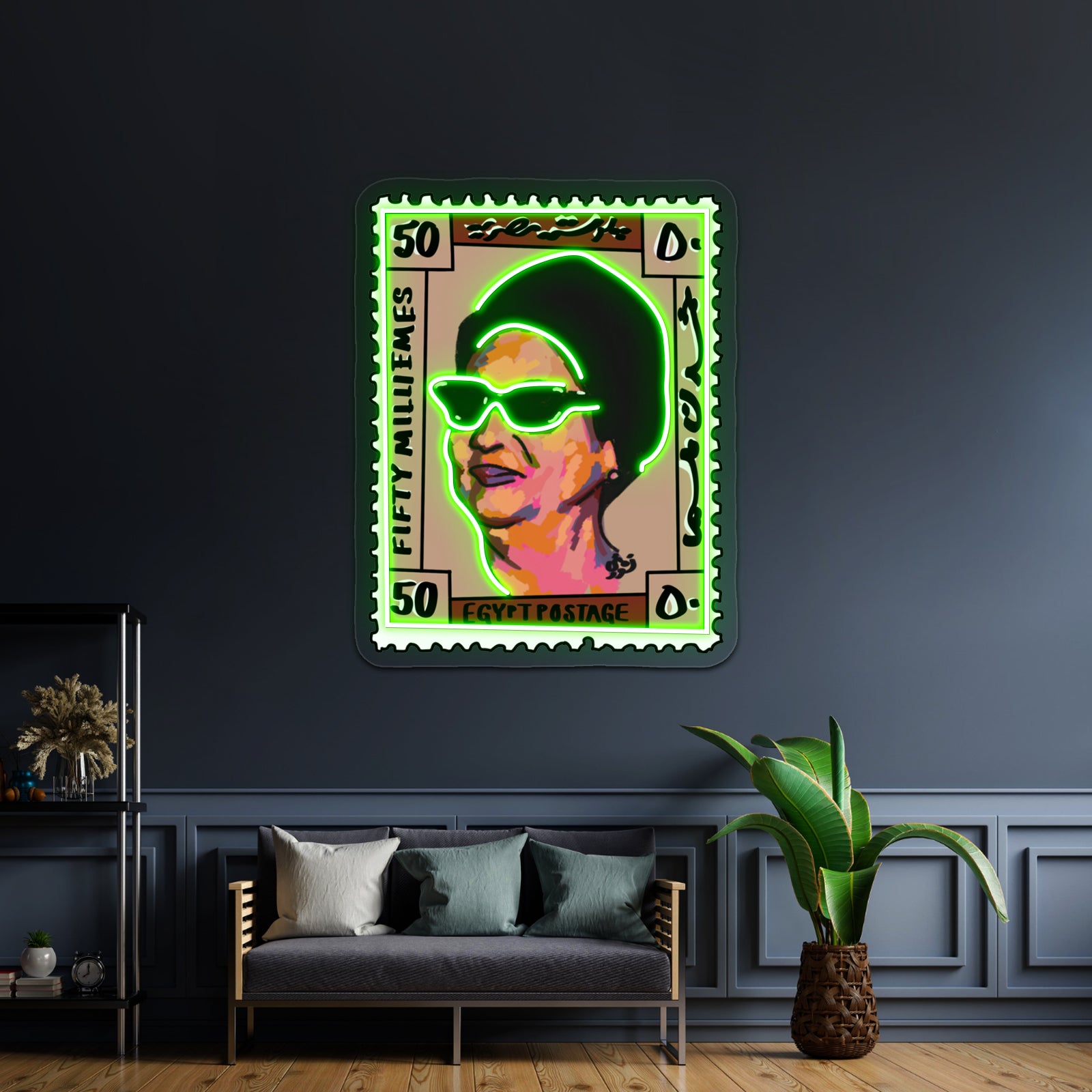 Om Kalthoum Postage Artwork Business Led Sign | Shineneon