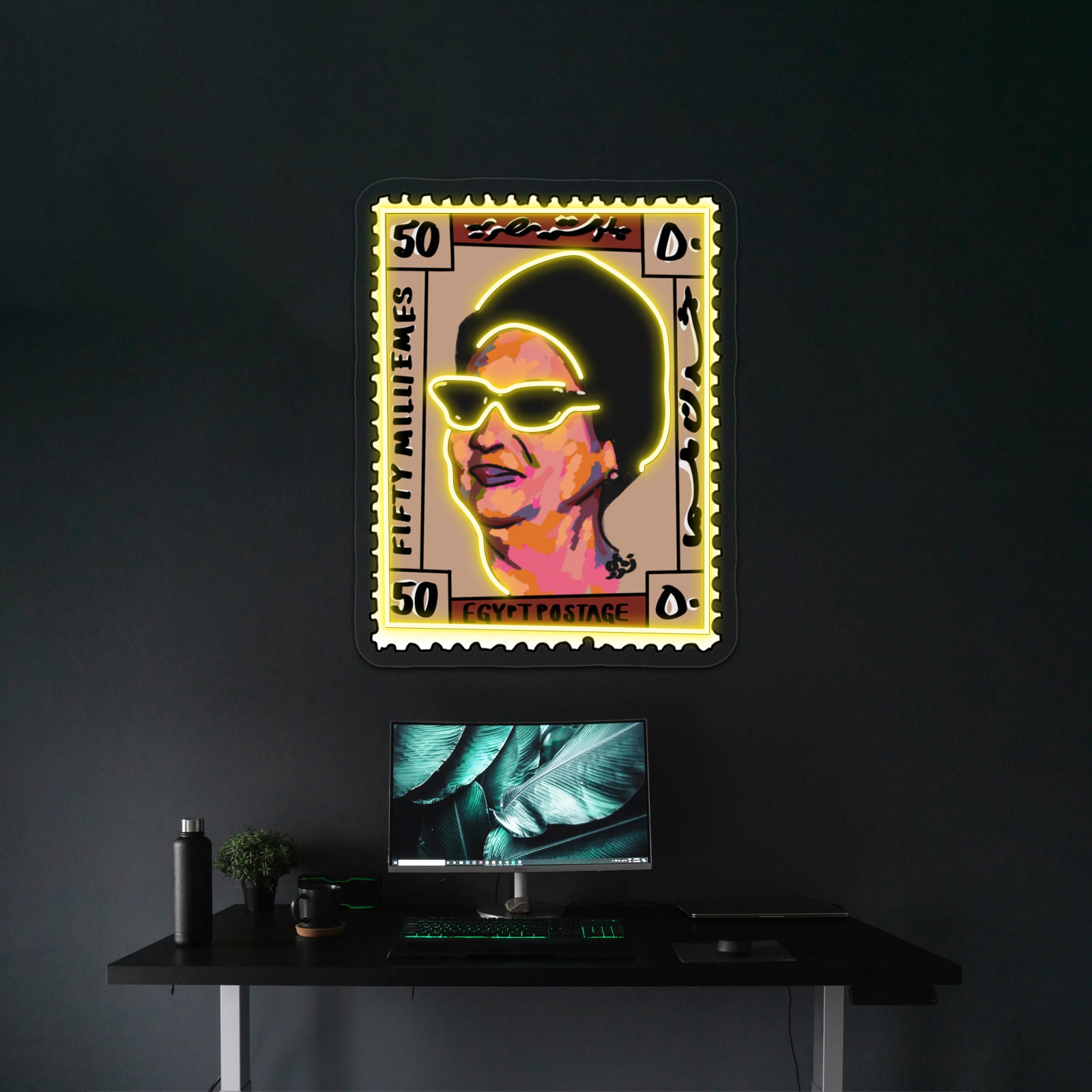 Om Kalthoum Postage Artwork Business Led Sign | Shineneon