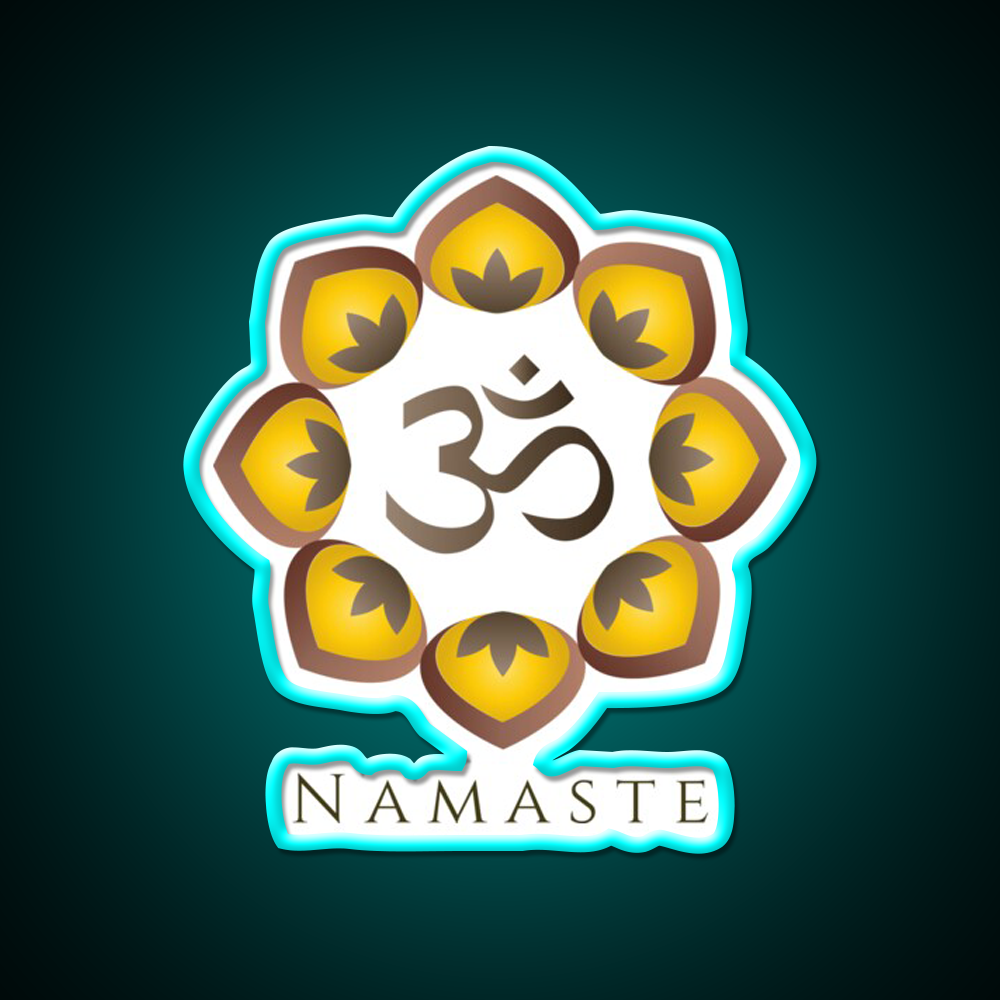 Om Namaste Yoga Led Neon Sign For Wellness Space Rgb Color