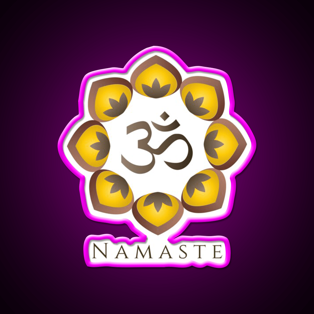 Om Namaste Yoga Led Neon Sign For Wellness Space Rgb Color - Shineneon