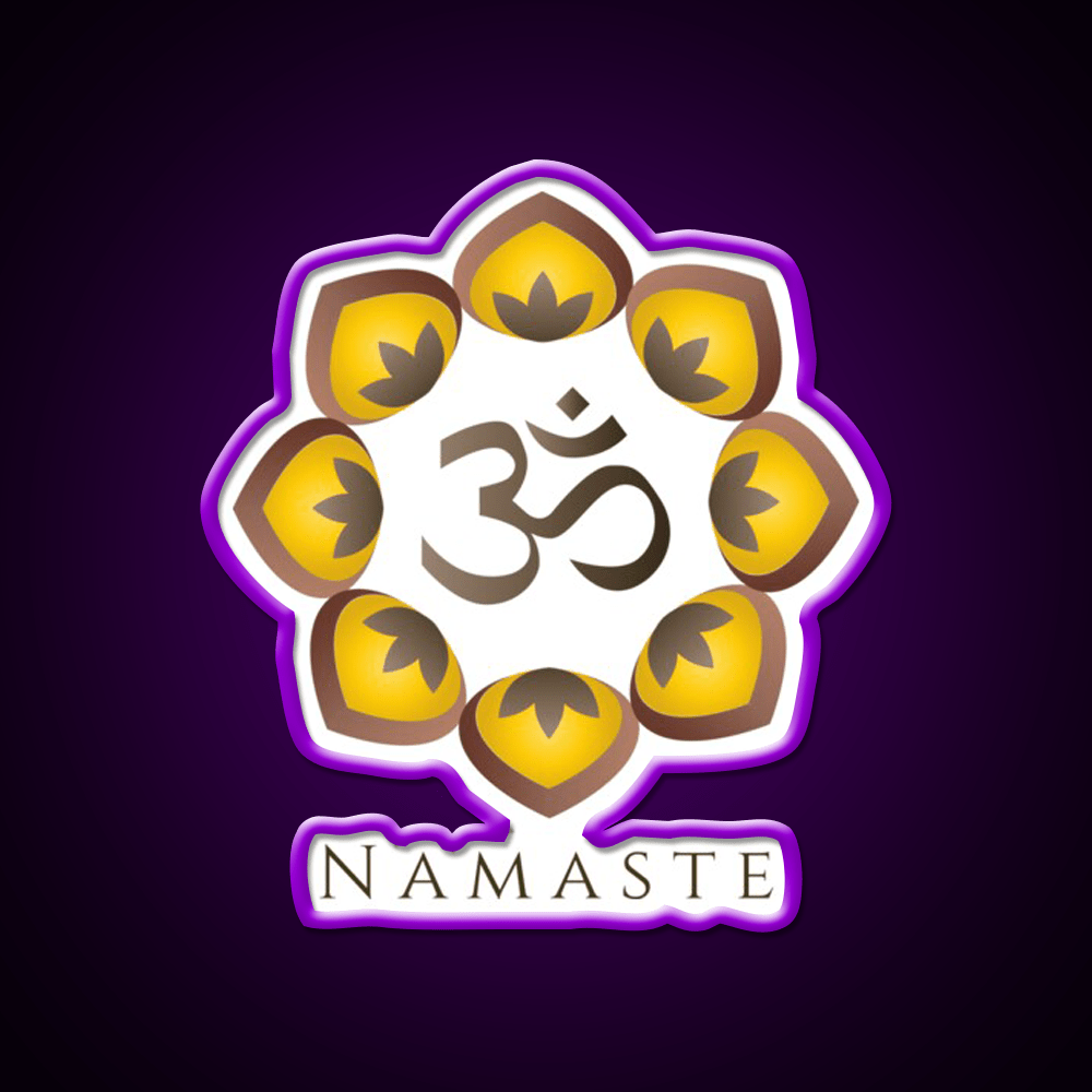Om Namaste Yoga Led Neon Sign For Wellness Space Rgb Color - Shineneon