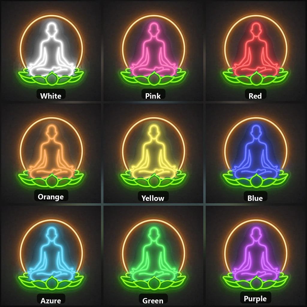 Om Yoga Collective LED Neon Sign Garage Man Cave Neon Sign color grid