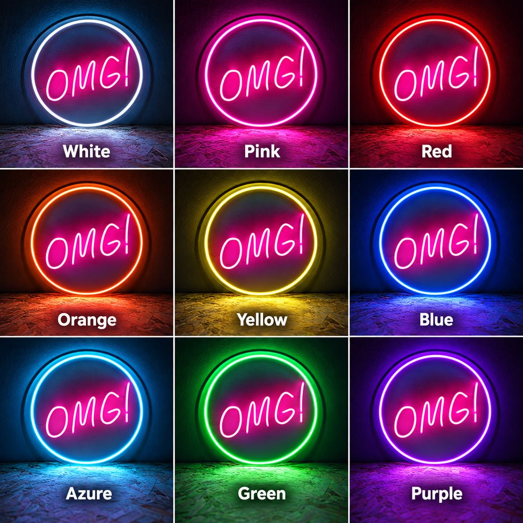 OMG Pink Circular LED Neon Sign - Shineneon