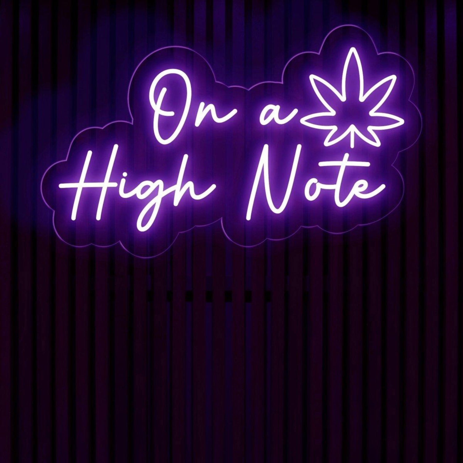 On A High Note Pink Cannabis Leaf Led Neon Sign For Dispensary Wall Decor | Shineneon