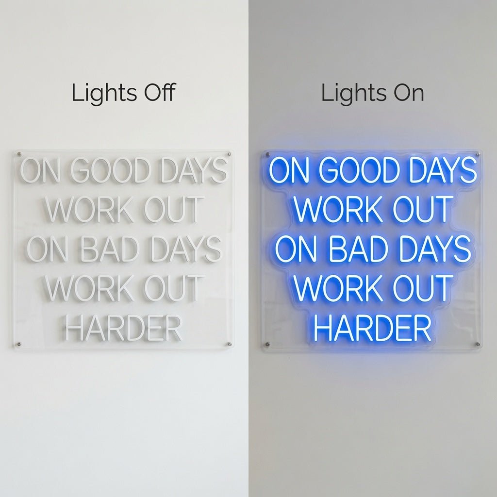 On Good Days Work Out On Bad Days Work Out Harder LED Neon Sign Wall Neon Sign - Shineneon