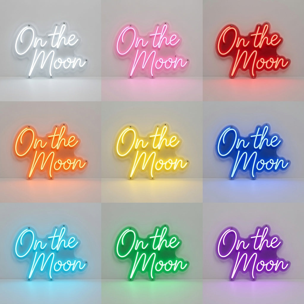 On The Moon LED Neon Sign - 05 Color Grid
