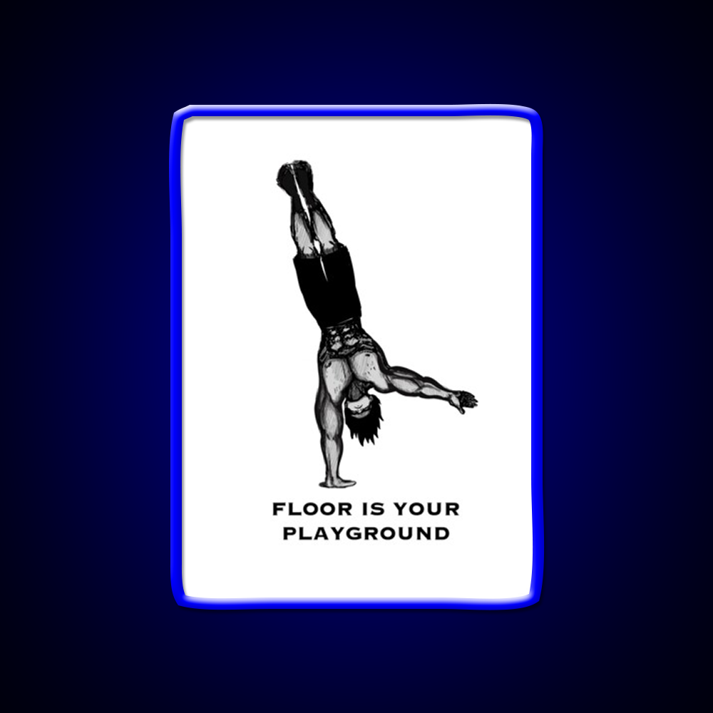 One Arm Handstand On The Ground Gym Fitness Led Neon Sign Rgb Color