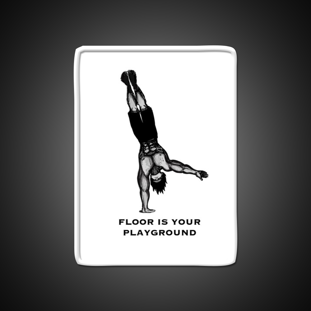 One Arm Handstand On The Ground Gym Fitness Led Neon Sign Rgb Color