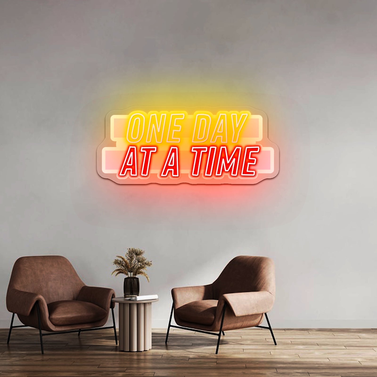 One Day At A Time Multicolor Lettering Artwork Custom Neonsigns - Shineneon