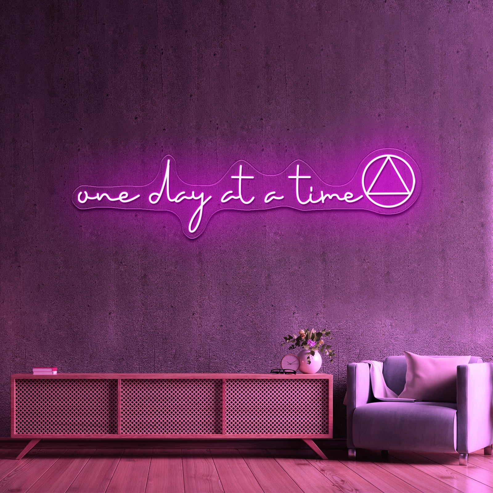 One Day At A Time Sober Aa Kindle Case Wall Artwork Neon Signs | Shineneon