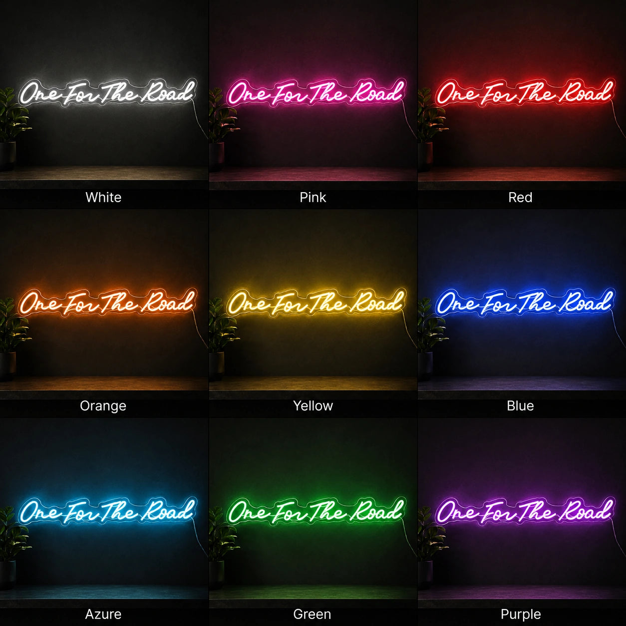 One For The Road LED Neon Sign color grid