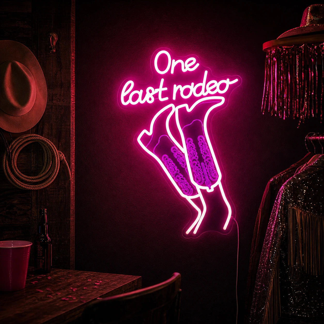 One Last Rodeo Neon Sign LED Neon Sign real lifestyle scene