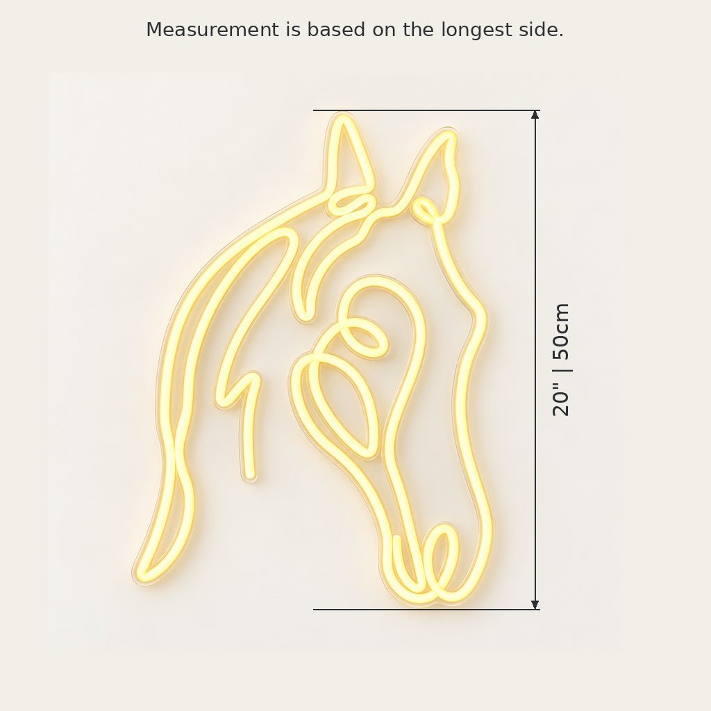 One Line Horse Head Tiled Wall LED Neon Sign - Shineneon