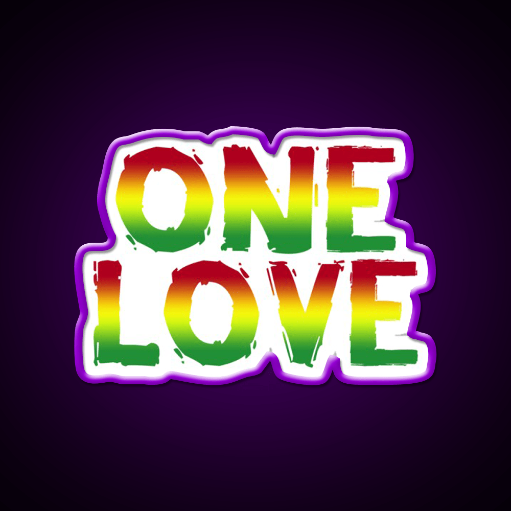 One Love Hemp Inspired Green Leaf Led Neon Sign Rgb Color - Shineneon
