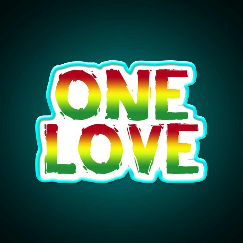 One Love Hemp Inspired Green Leaf Led Neon Sign Rgb Color - Shineneon