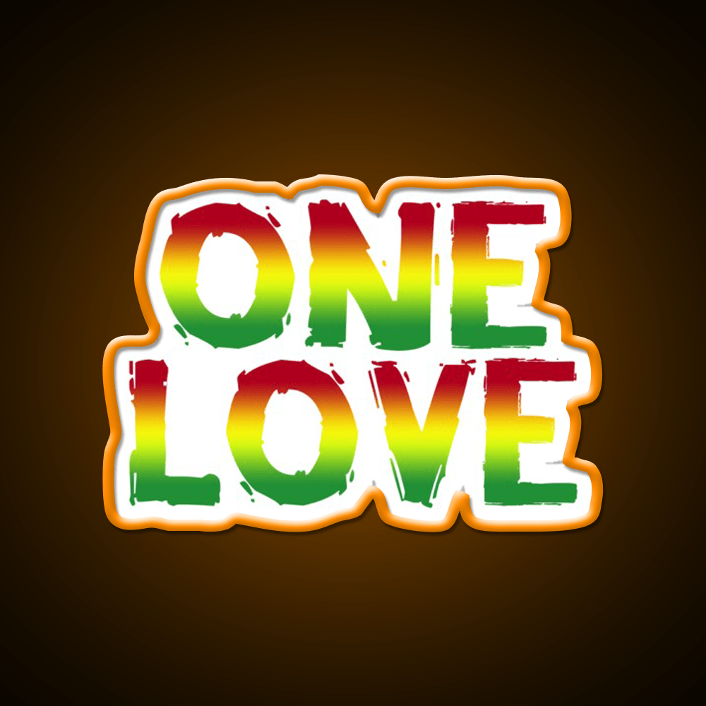 One Love Hemp Inspired Green Leaf Led Neon Sign Rgb Color - Shineneon