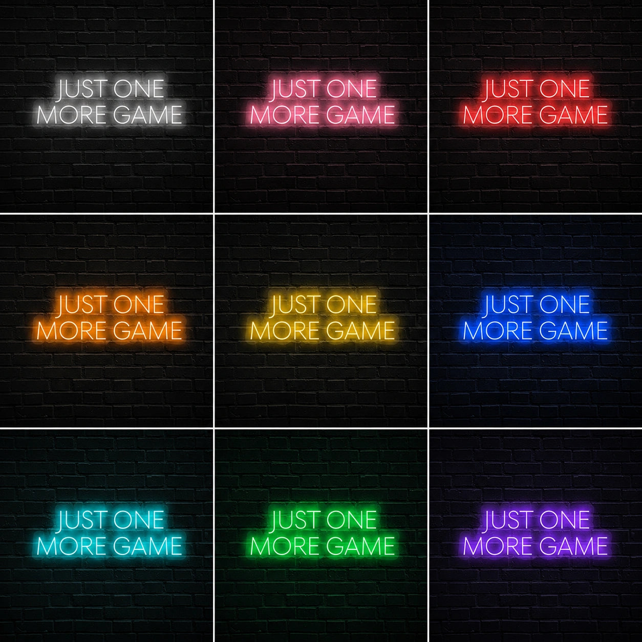 One More Game Neon Sign LED Neon Sign color grid
