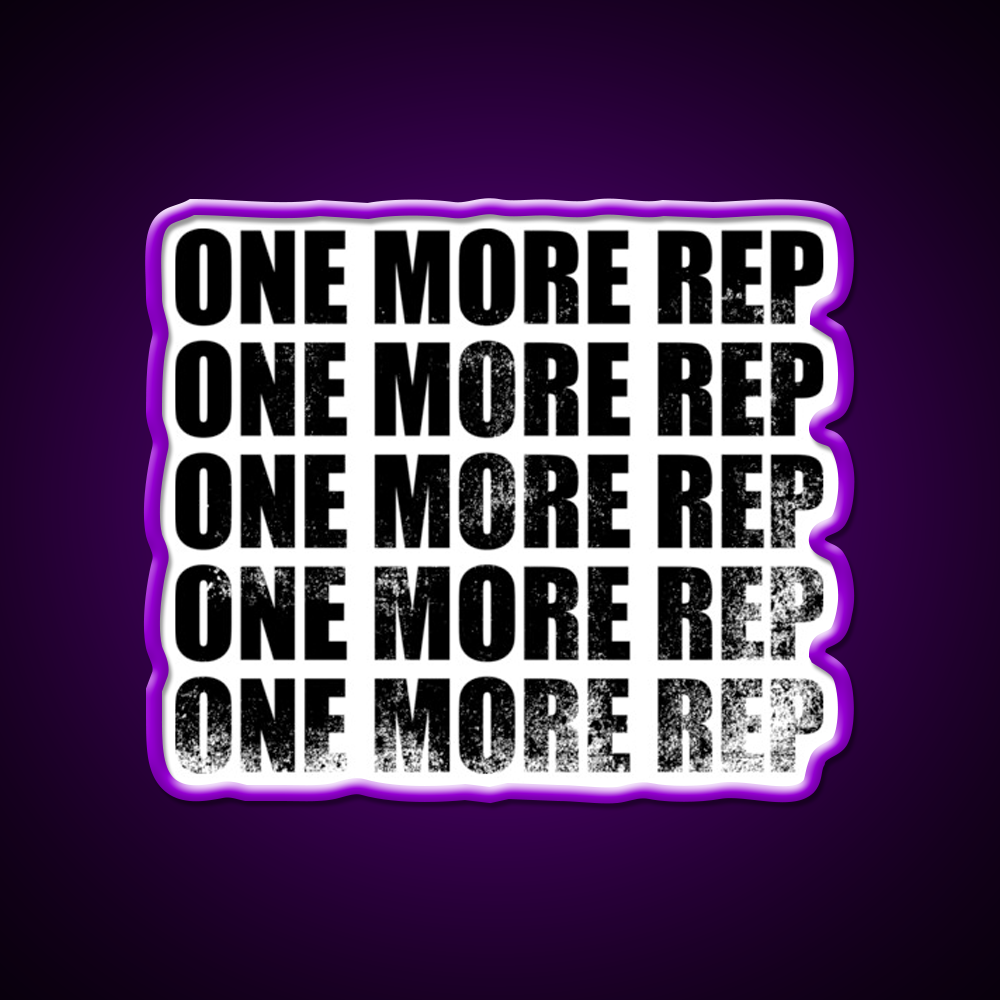One More Rep Black Gym Fitness Led Neon Sign Rgb Color
