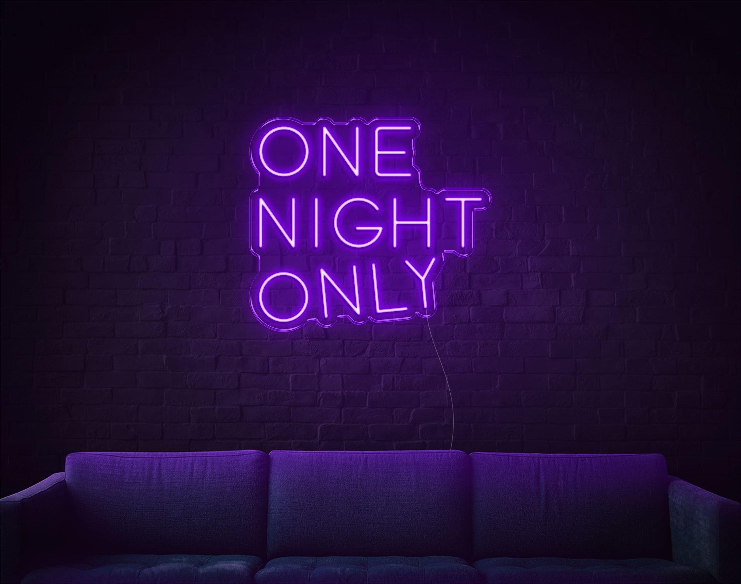 One Night Only Purple Bold Script Led Neon Sign For Bar Club Home Decor | Shineneon