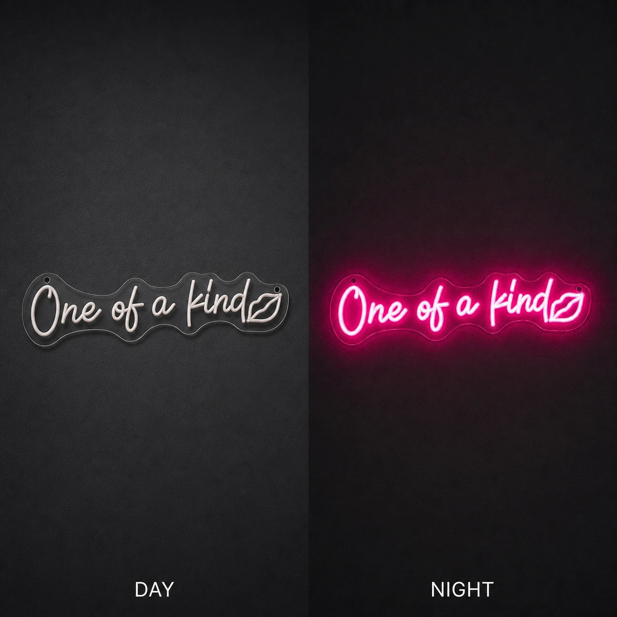 One Of The Things LED Neon Sign Garage Man Cave Neon Sign day and night comparison