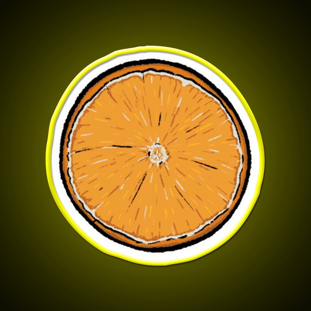 One Single Orange Slice Snack Food Led Neon Sign Rgb Color - Shineneon