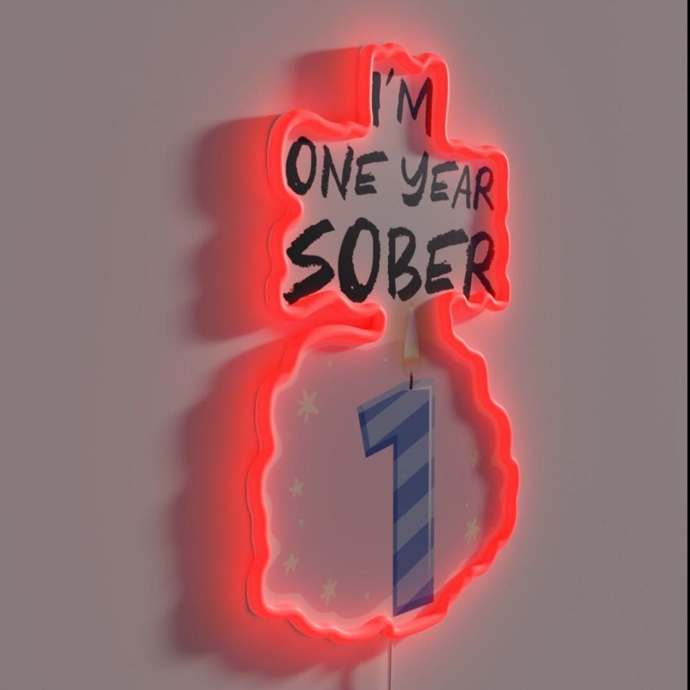 One Year Sobriety Rgb Led Neon Sign - Shineneon