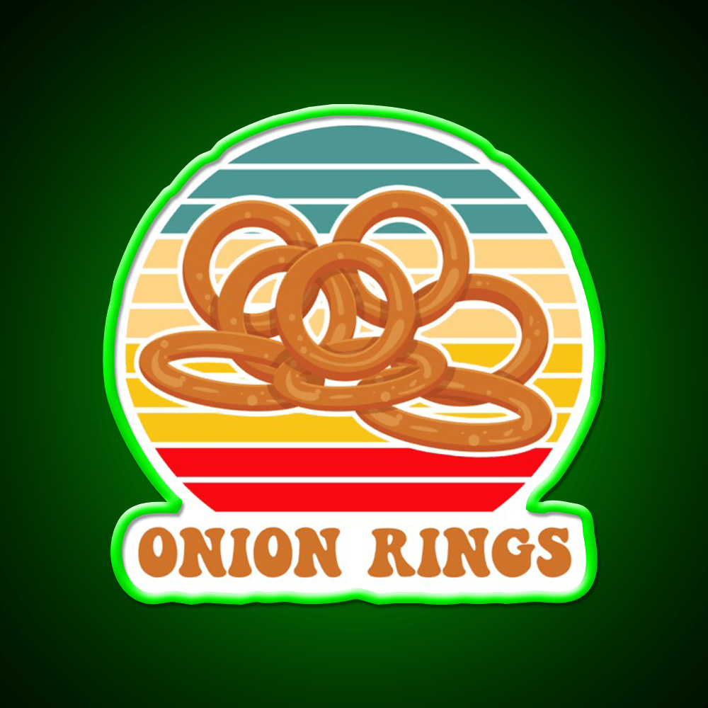 Onion Rings Retro Sunset Fast Food Led Neon Sign For Burger Place Rgb Color - Shineneon