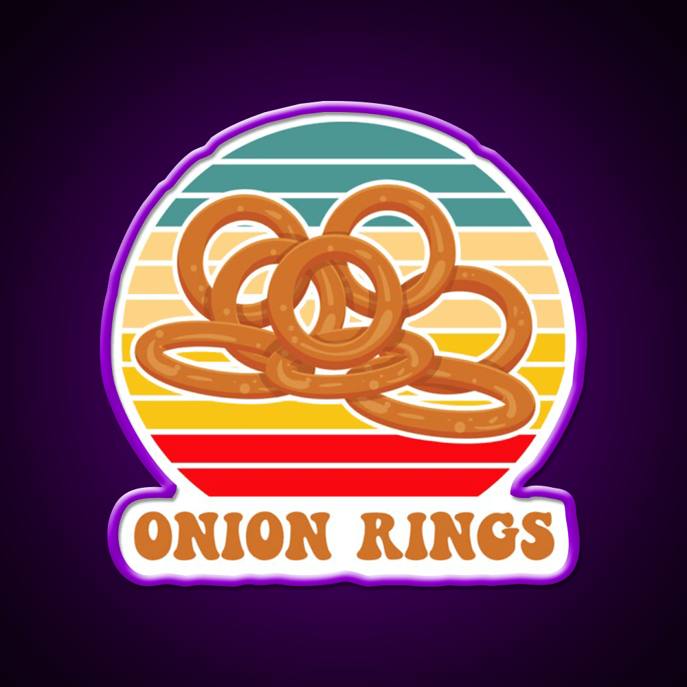 Onion Rings Retro Sunset Fast Food Led Neon Sign For Burger Place Rgb Color - Shineneon