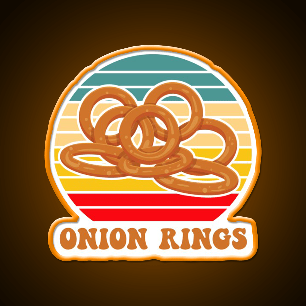 Onion Rings Retro Sunset Fast Food Led Neon Sign For Burger Place Rgb Color - Shineneon
