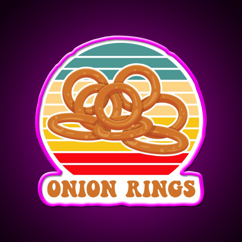 Onion Rings Retro Sunset Fast Food Led Neon Sign For Burger Place Rgb Color - Shineneon