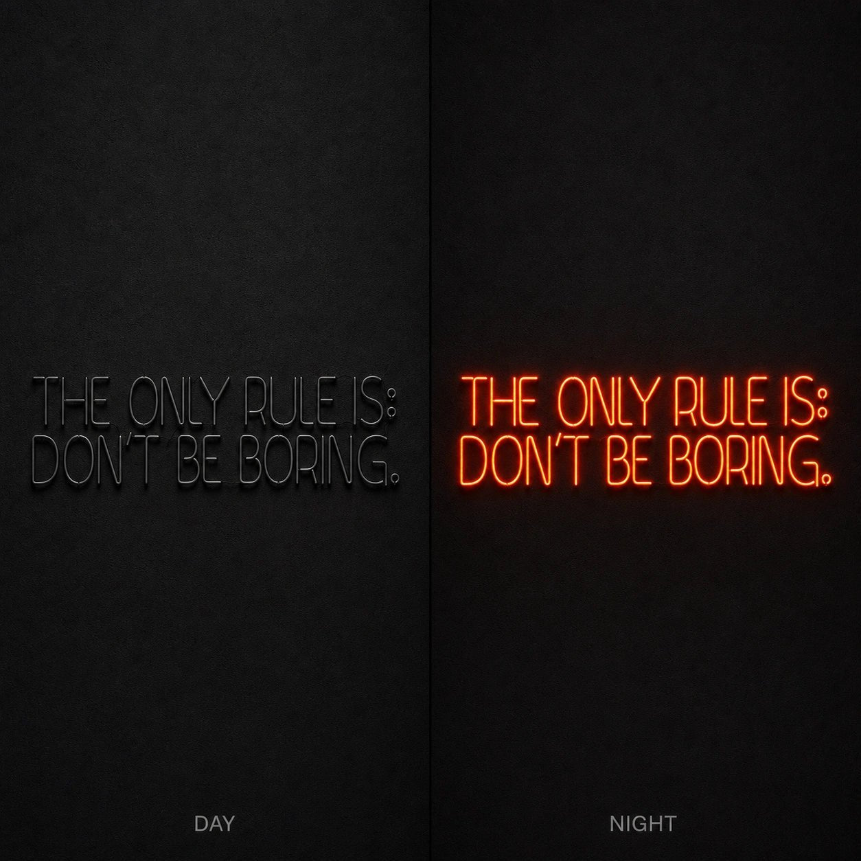 Only Rules Is Don T Be Boring LED Neon Sign Garage Man Cave Neon Sign - Shineneon